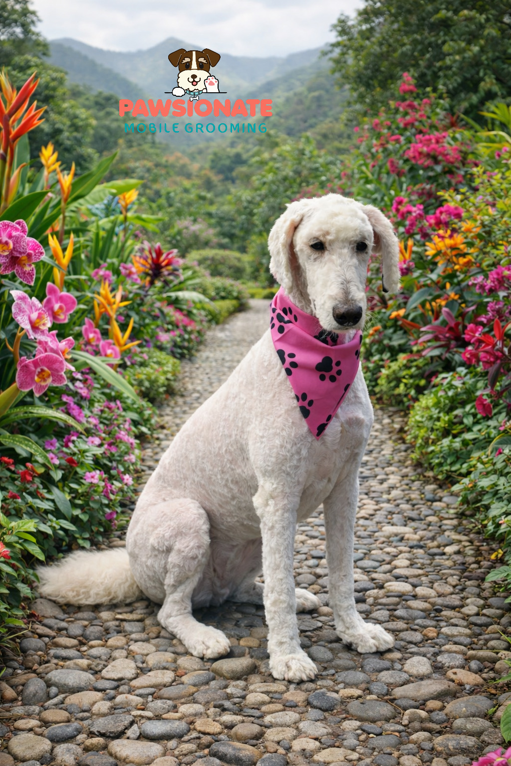 Charming Poodle Mix after mobile dog grooming — Pawsionate Mobile Grooming Rockwall TX